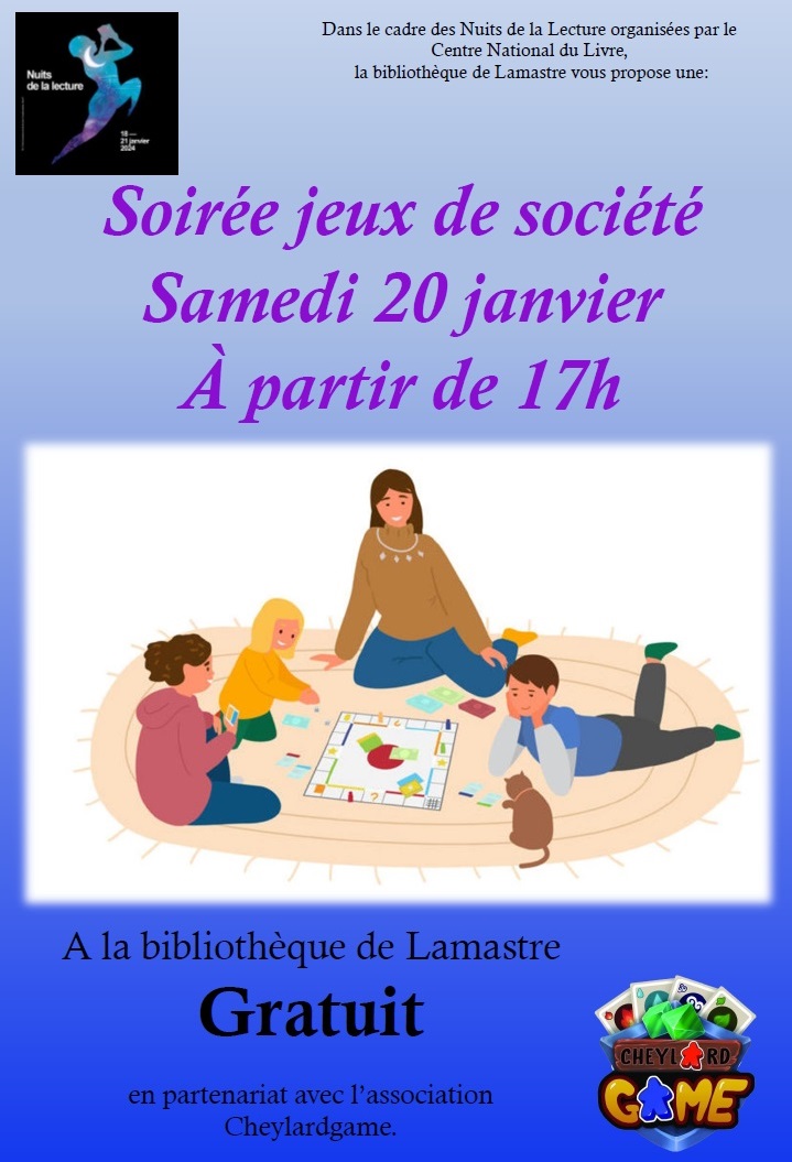 Affiche Soirée Jeux Lamastre 20jan24